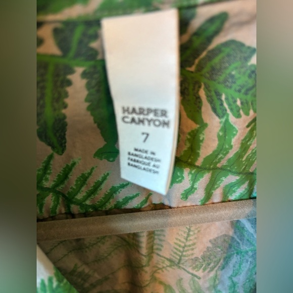 Harper Canyon Boys Palm Tree Leaves Button Up T Shirt Dress Shirt Size 7 - Picture 3 of 3